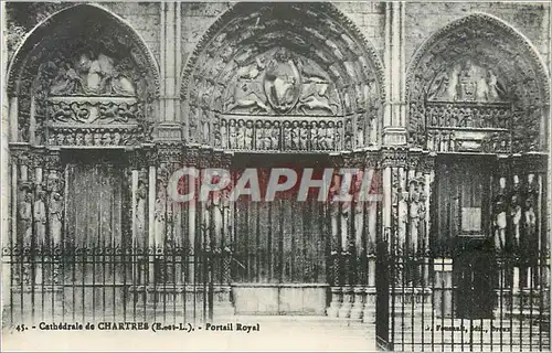 Ansichtskarte AK Cath�drale de CHARTRES (E et L)-Le portail Royal