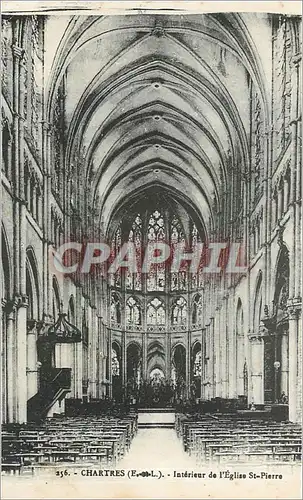 Cartes postales Chartres (E et L) Interieur de l'Eglise St Pierre