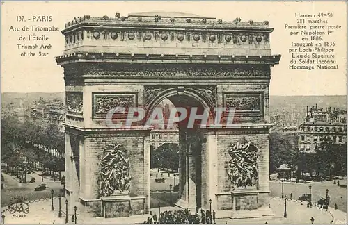 Cartes postales PARIS-Arc de triomphe de l'Etoile