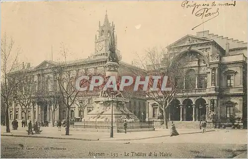 Cartes postales AVIGNON-Le theatre et la mairie