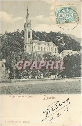 Cartes postales LOURDES-La Basilique et la Grotte