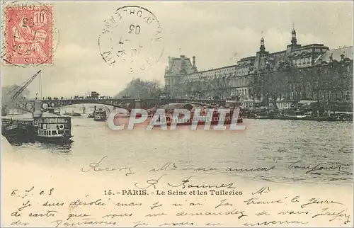 Ansichtskarte AK PARIS-La Seine et les Tulleries