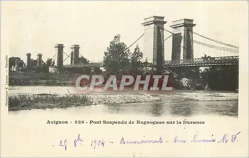 Ansichtskarte AK AVIGNON Pont suspendu de Rognognaa sur la Durance