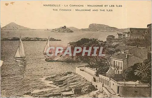 Cartes postales MARSEILLE-LA CORNICHE -MALDORME ET LES ILES.THE CORNICE-MALDORME AND THE ILES