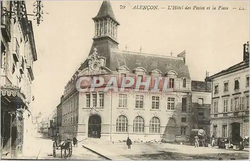 Ansichtskarte AK alencon-L'Hotel des Postes et la Place Voiture a ane