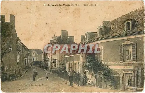 Cartes postales St Jean-de -la Motte (Sathe)-Rue Principale