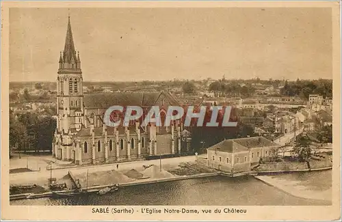 Cartes postales SABLE (Sarthe)-L'Eglise Notre Dame  vue du Chateau