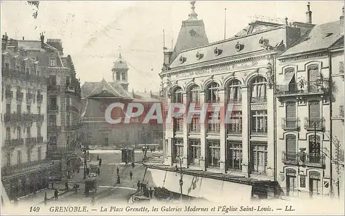 Cartes postales GRENOBLE-les galeries Modernes et lEglise Saint-Louis-LL