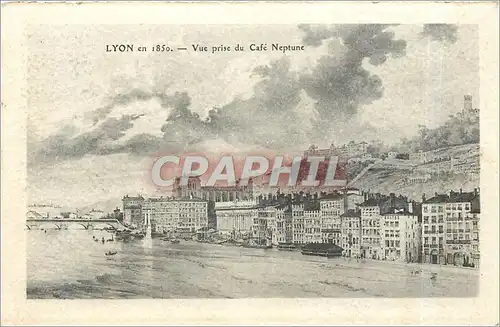 Cartes postales LYON en 1850-Vue prise du Caf� Neptune