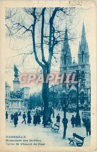 Cartes postales MARSEILLE.Monument des Mobiles.Eglise St Vincent de Paul