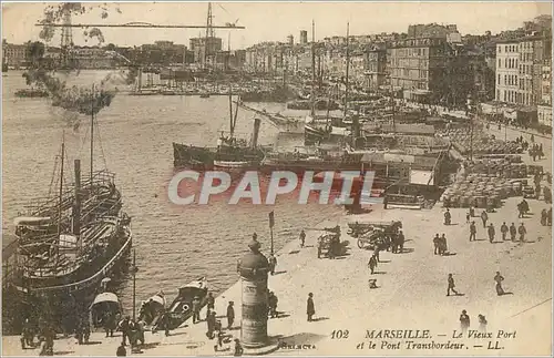 Ansichtskarte AK MARSEILLE-Le Vieux port et le Pont transbordeur-LL Bateaux