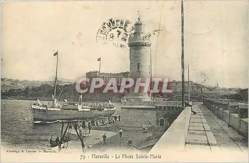 Ansichtskarte AK MARSEILLE-Le phare Sainte-Marie Bateau Phare