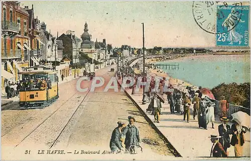 Cartes postales LE HAVRE-Le Boulevard Alber 1er Tramway