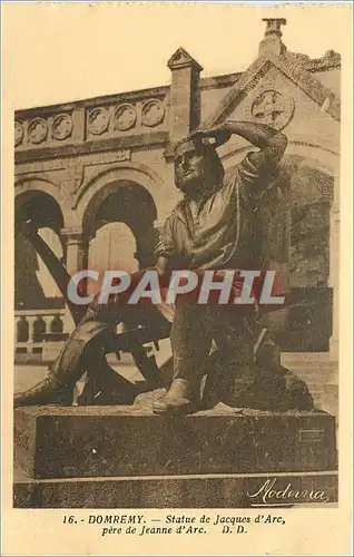 Cartes postales DOMREMY-Statue de Jacques d'Arc p�re de Jeanne d'Arc