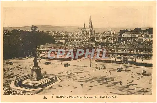 Cartes postales NANCY-Place Stanislas vue de l'Hotel de Ville