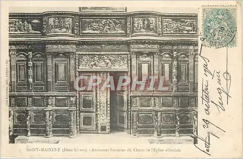 Cartes postales SAINT MAIXENT (Daeux-Sevre)-Anciennes Poiseries du Choeur de l'Eglise abbatiale