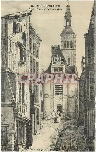Cartes postales NIORT-(Deux Sevre Ancien Hotel de Ville en 1840)