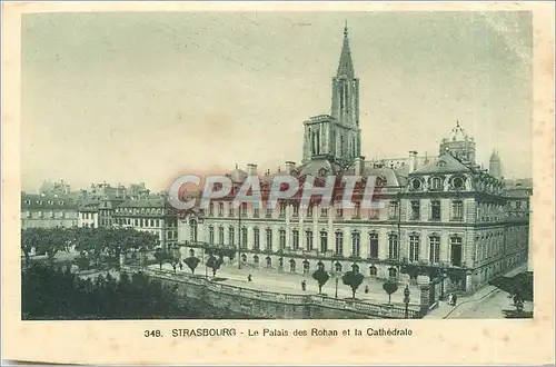 Ansichtskarte AK STRASBOURG-Le palais des Rohan et la Cathedrale