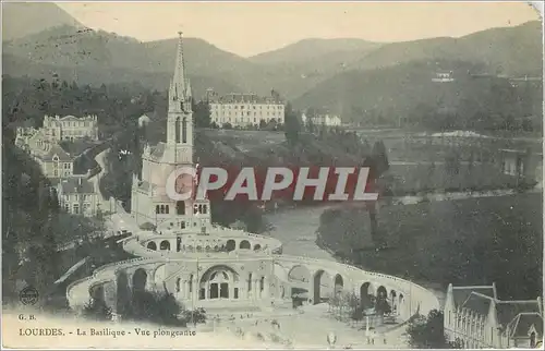 Cartes postales lourdes-La Basilique-Vue plongeante