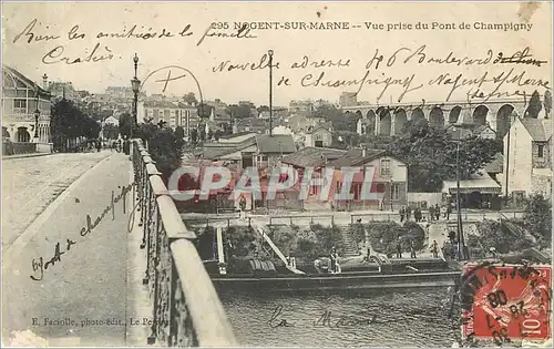 Cartes postales NOGENT SUR MARNE Vue prise du Pont de Champigny