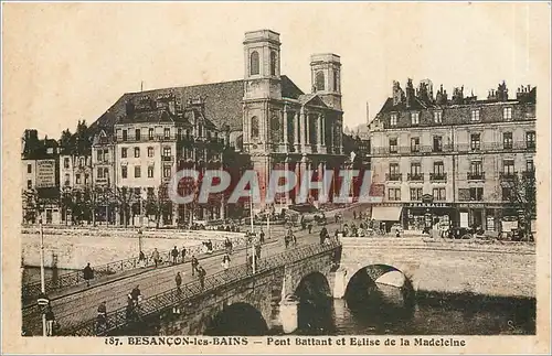 Cartes postales BESANCON LES BAINS-Pont battant et Eglise de la Madeleine