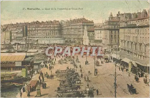 Cartes postales MARSEILLE-Quai de la Fraternite et vieux port Bateaux