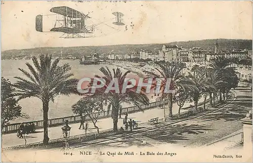 Cartes postales Nice Le Quai du Midi La Baie des Anges Avion Aviation