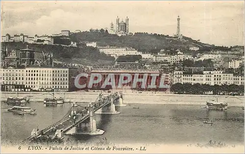 Cartes postales Lyon Palais de Justice et Coteau de Fourviere