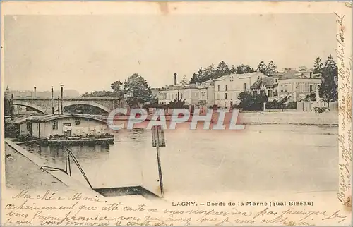 Ansichtskarte AK Lagny Bords de la Marne quai Bizeau