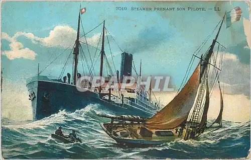 Cartes postales Steamer Prenant son Pilote