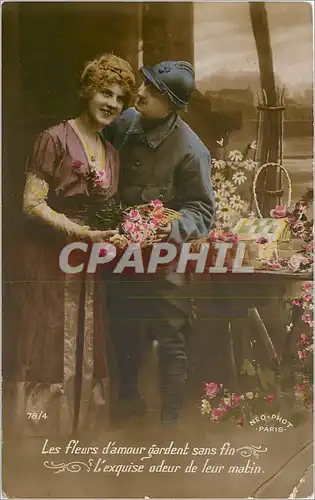 Cartes postales Les fleurs d'Amour gardent sans fin L'exquise odeur de leur matin