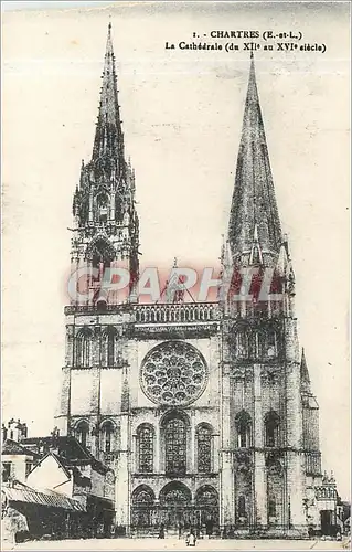 Cartes postales Chartres E et L La Cathedrale