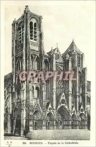 Cartes postales Bourges Facade de la Cathedrale