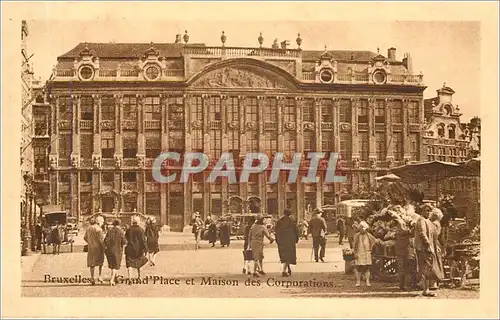 Cartes postales Bruxelles Grand Place et Maison des Corporations