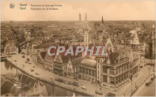 Cartes postales Gand Panorama du Quai aux Herbes