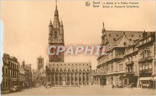 Cartes postales Gand Le Beffroi et le Theatre Flamand