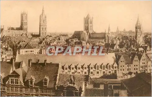 Cartes postales Gand Panorama vu de la plat forme du Chatelet d'entree du Chateau des Comtes