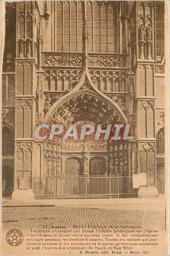 Cartes postales Anvers Entre principale de la Cathedrale