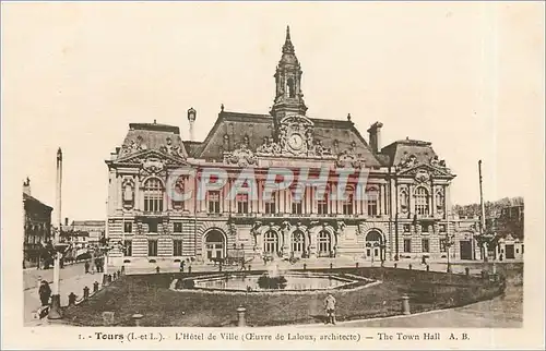 Cartes postales Tours L et L L'Hotel de Ville Ceuvre de Laloux architecte