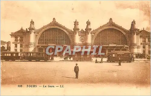 Cartes postales Tours La Gare Tramway