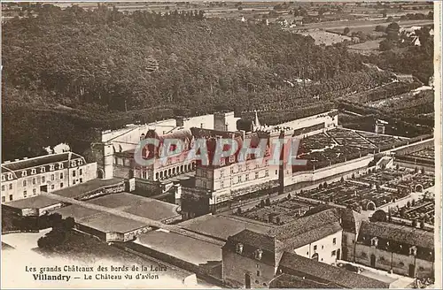 Cartes postales Les grands Chateaux des bords de la Loire Villandry Le Chateau vu d'avion