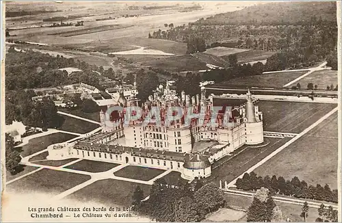 Cartes postales Les grands Chateaux des bords de la Loire Chambord Le Chateau vu d'avion