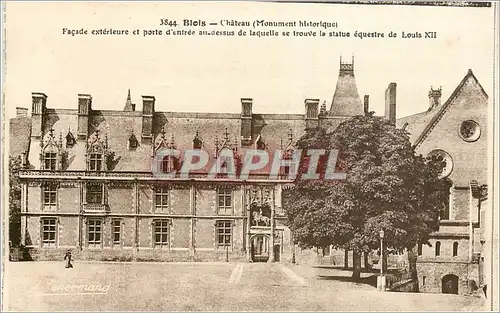 Ansichtskarte AK Blois Chateau Monument historique Facade exterieure et porte d'entree au dessus de laquelle se t
