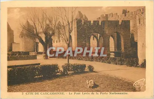 Ansichtskarte AK Cite de Carcassonne Le Pont Levis de la Porte Narbonnaise