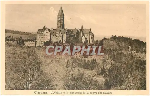 Cartes postales Clervaux L'Abbaye et le monument de la guerre des paysan