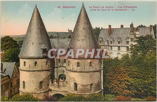 Cartes postales Beauvais Le Palais de Justice Vue d'Ensemble prise du haut de la Cathedrale