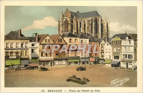 Cartes postales Beauvais Place de l'Hotel de Ville Pharmacie