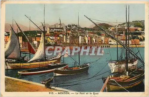 Cartes postales Menton Le Port et le Quai Bateaux