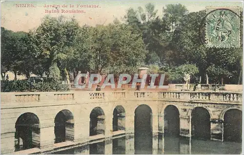 Ansichtskarte AK Nimes Jardin de la Fontaine Bains Romains