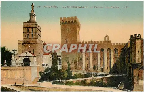 Cartes postales Avignon La Cathedrale et le Palais des Papes